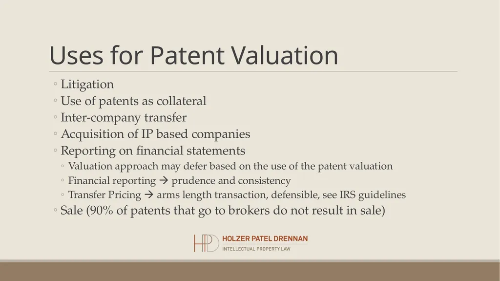 Patent Valuation Chirag Patel, CPVA, CFA Holzer - slide 2 of 22