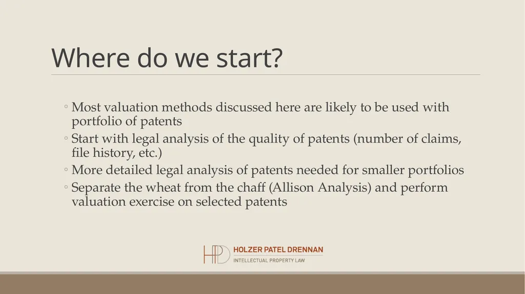 Patent Valuation Chirag Patel, CPVA, CFA Holzer - slide 5 of 22