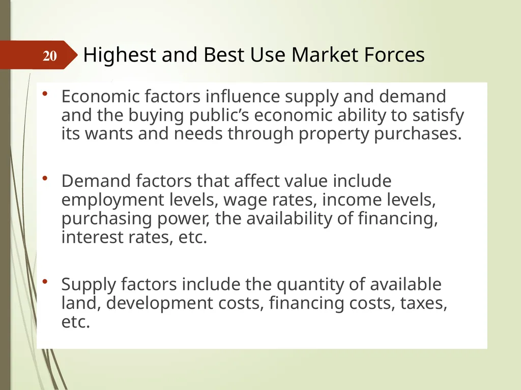 Highest and Best Use: Market Analysis and - slide 20 of 65
