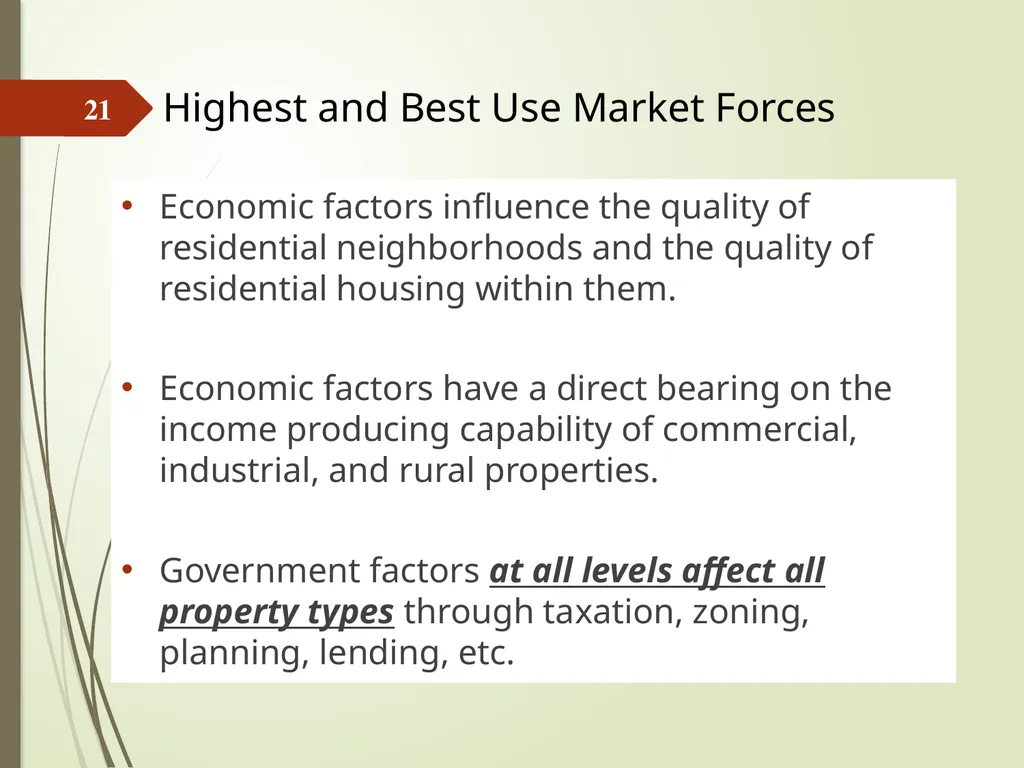 Highest and Best Use: Market Analysis and - slide 21 of 65