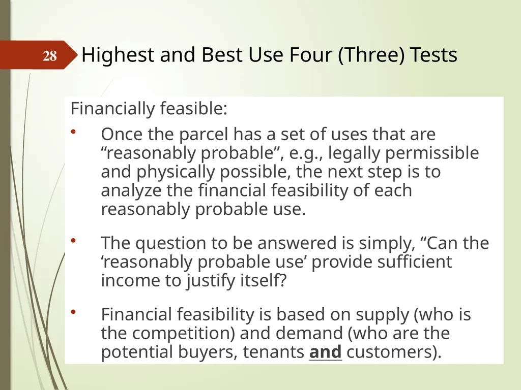 Highest and Best Use: Market Analysis and - slide 28 of 65