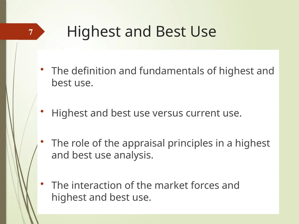 Highest and Best Use: Market Analysis and - slide 7 of 65