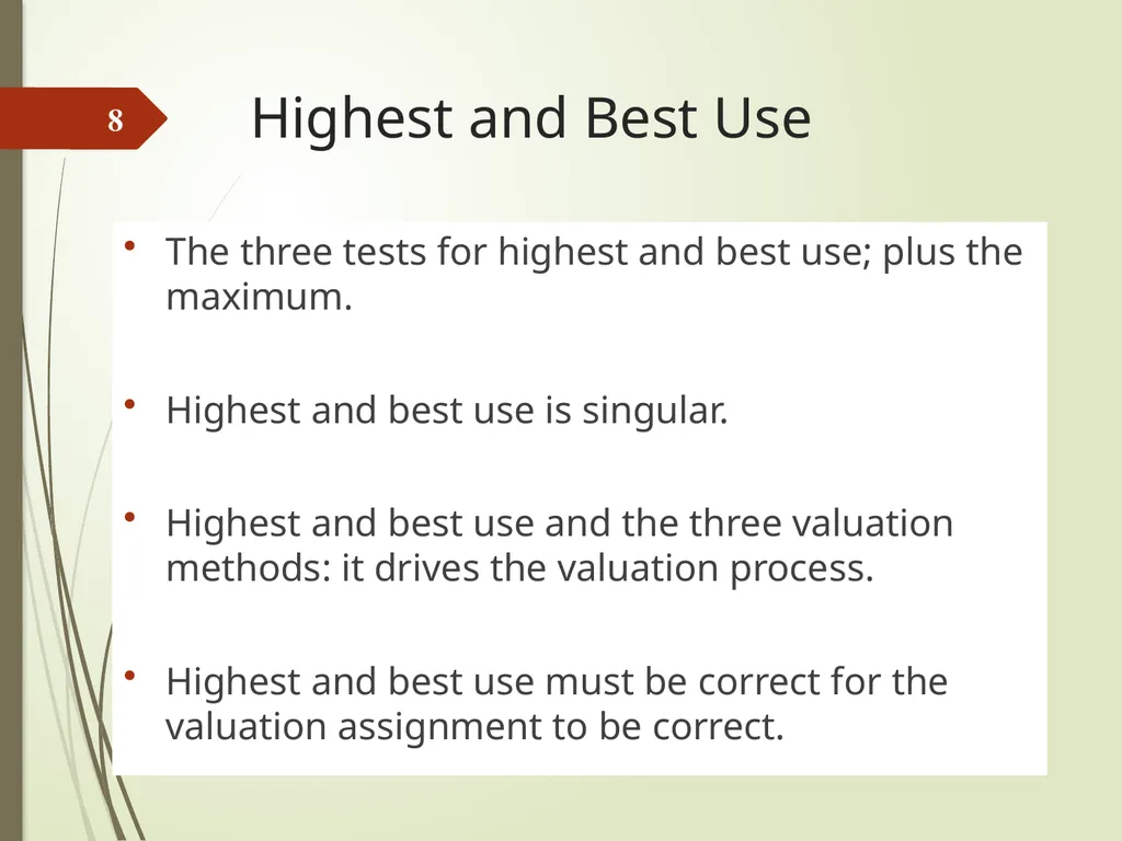 Highest and Best Use: Market Analysis and - slide 8 of 65