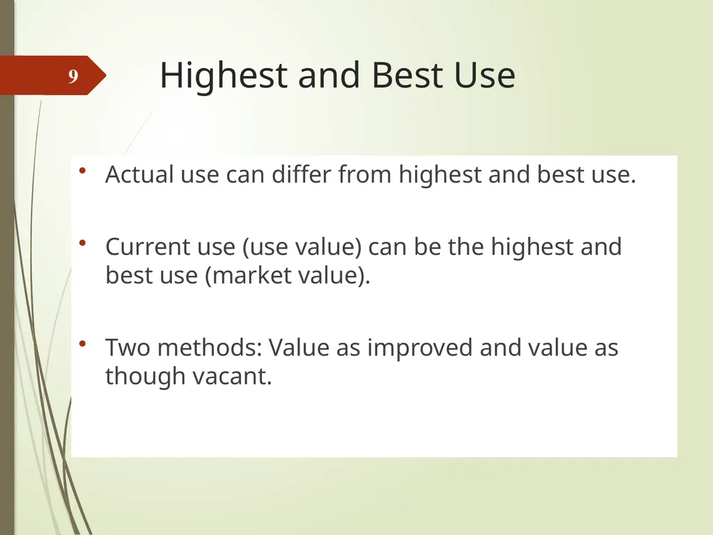 Highest and Best Use: Market Analysis and - slide 9 of 65