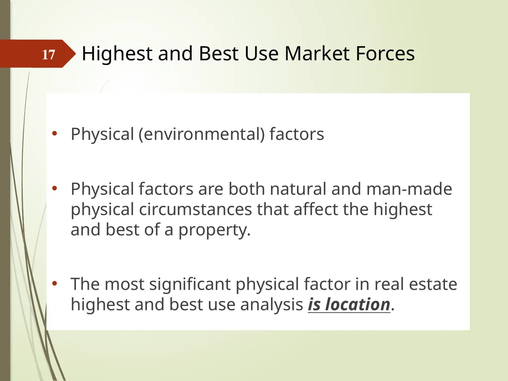 Highest and Best Use: Market Analysis and - slide 17 of 65