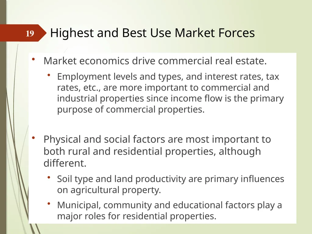 Highest and Best Use: Market Analysis and - slide 19 of 65