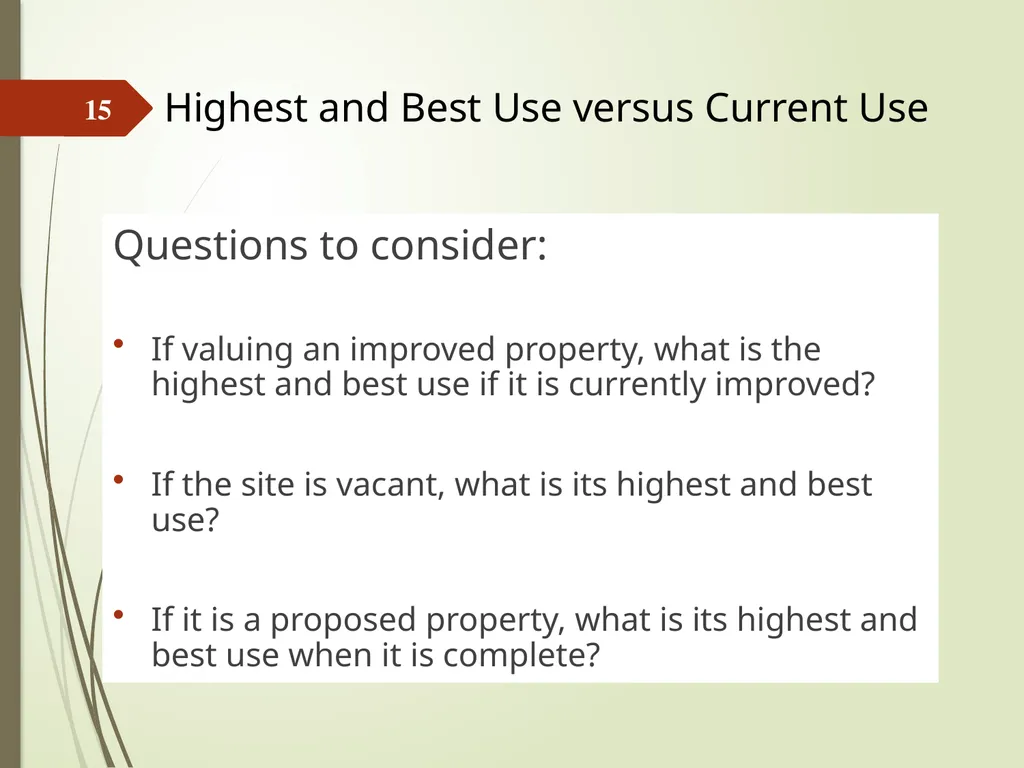 Highest and Best Use: Market Analysis and - slide 15 of 65