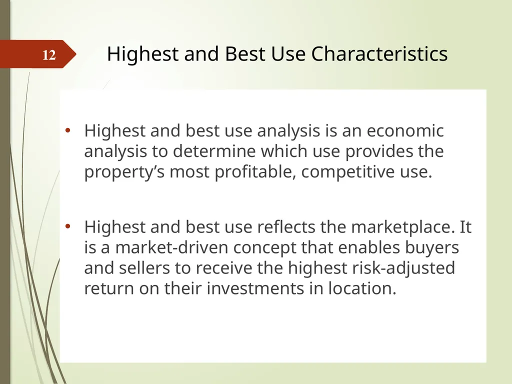 Highest and Best Use: Market Analysis and - slide 12 of 65