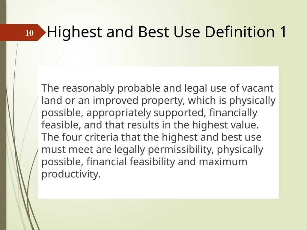 Highest and Best Use: Market Analysis and - slide 10 of 65