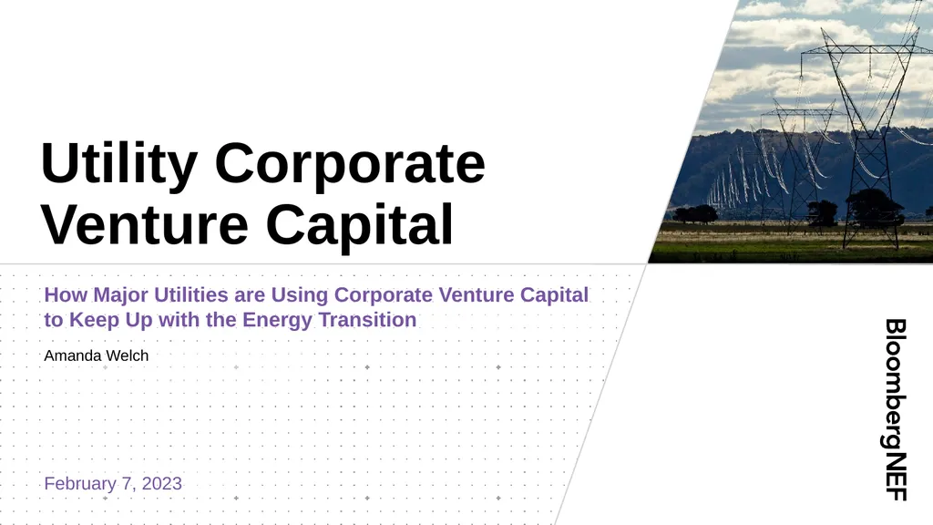 Utility Corporate Venture Capital How Major - slide 1 of 21