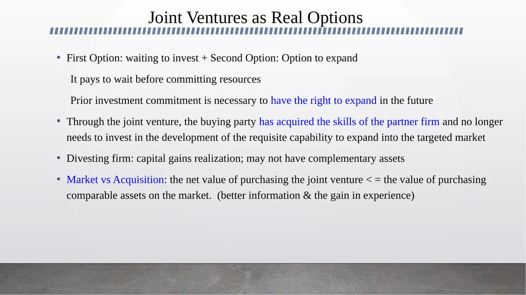 Joint Ventures and the Option to Expand and - slide 5 of 9