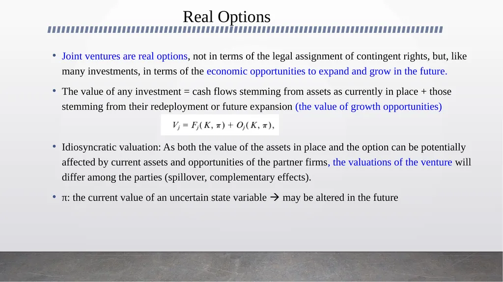 Joint Ventures and the Option to Expand and - slide 4 of 9