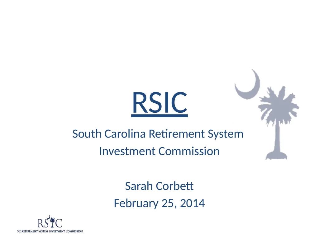RSIC South Carolina Retirement System Investment