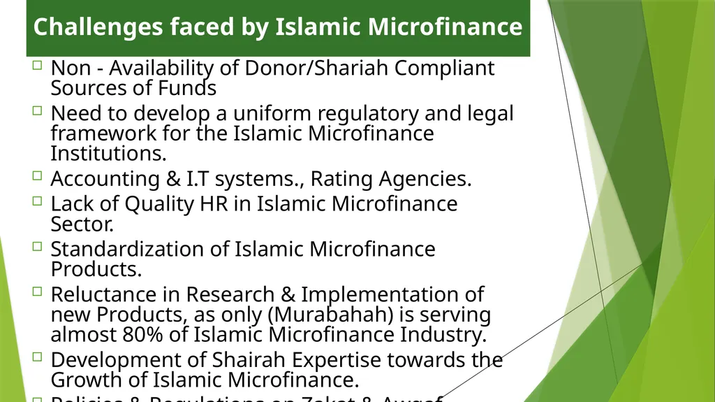 Funding Sources for Islamic Microfinance BY: - slide 14 of 16