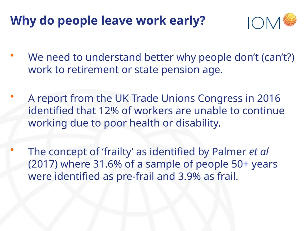 Living longer but can we work longer? Dr Joanne - slide 5 of 12