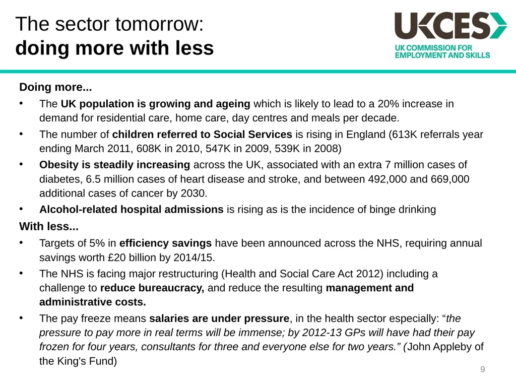 Sector Skills Insights: Health and Social Care - slide 9 of 24