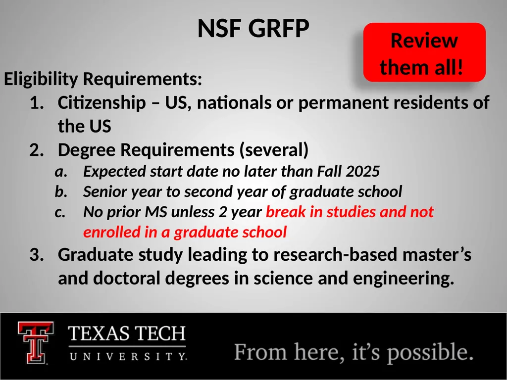 NSF GRFP FY 2025 Tim Dallas, PhD Associate Dean, - slide 5 of 23