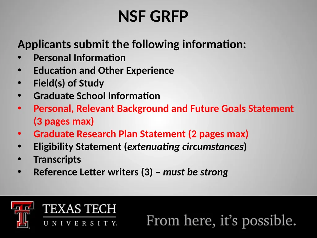 NSF GRFP FY 2025 Tim Dallas, PhD Associate Dean, - slide 8 of 23