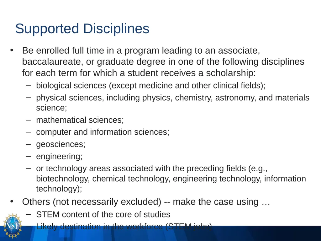 NSF S-STEM (17-527) PI Q&A Webinar -- You should - slide 4 of 14