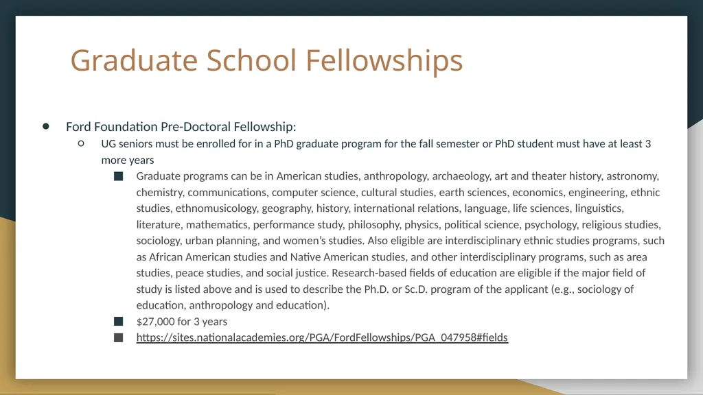 Funding Opportunities Non-exhaustive list put - slide 16 of 29