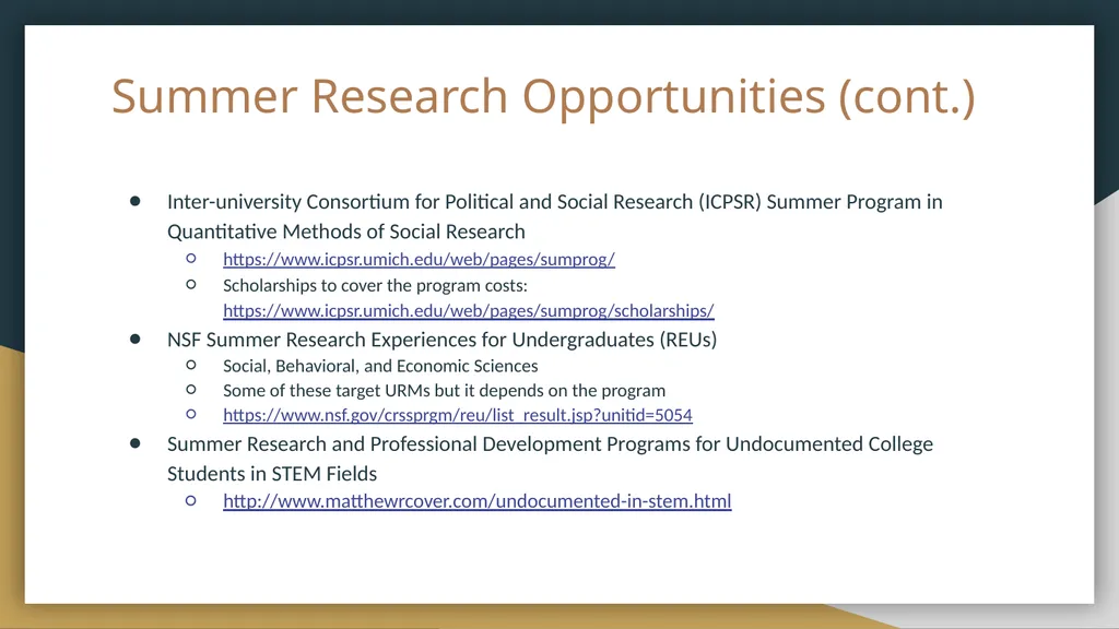 Funding Opportunities Non-exhaustive list put - slide 10 of 29