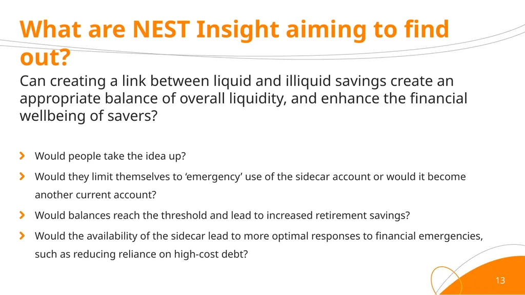 Sidecar savings trial Can access to sidecar - slide 13 of 16