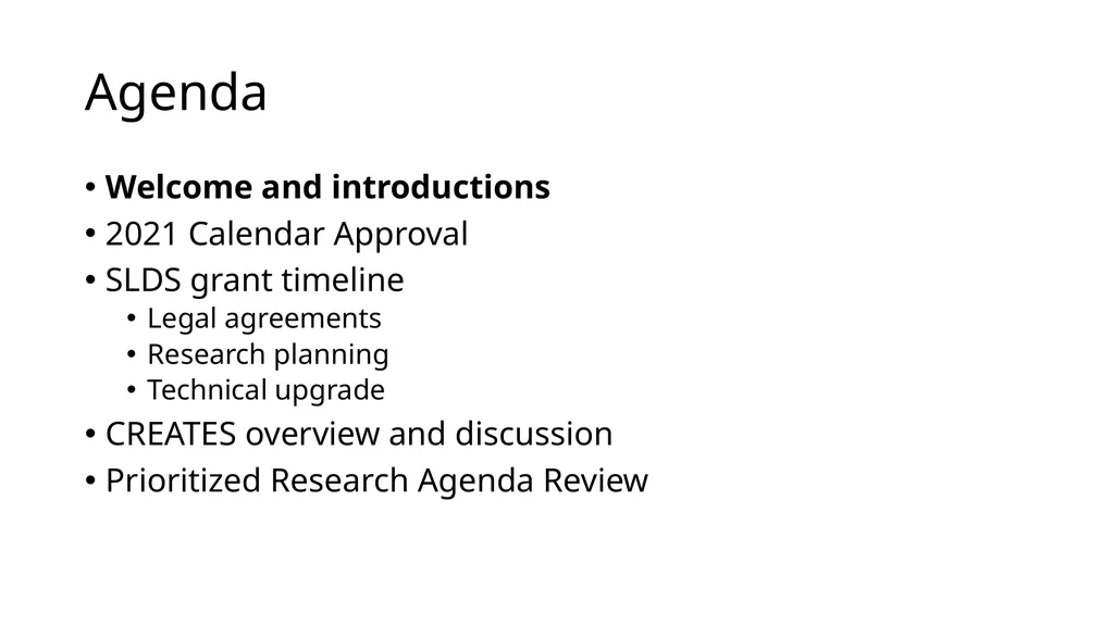 Executive Board Meeting November 24, 2020 Agenda - slide 2 of 12