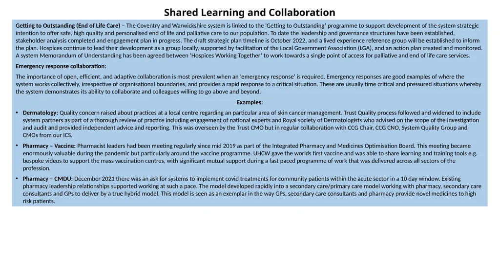 Coventry and Warwickshire Clinical and Care - slide 17 of 37