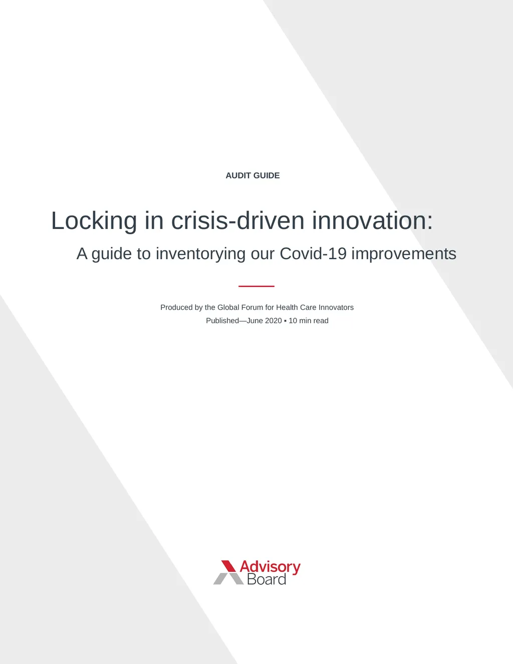 Locking in crisis-driven innovation: A guide to