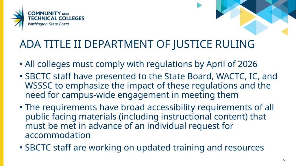 Fall 2024 Updates State Board for community and - slide 5 of 13