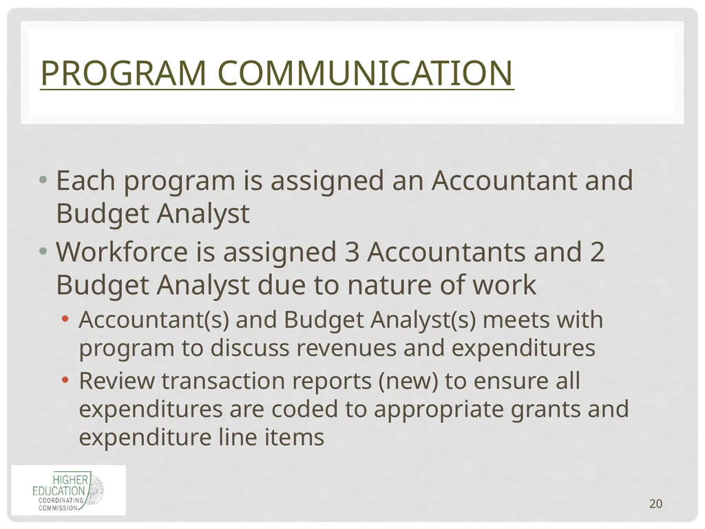 1 HIGHER Education COORDINATING COMMISSION - slide 20 of 29