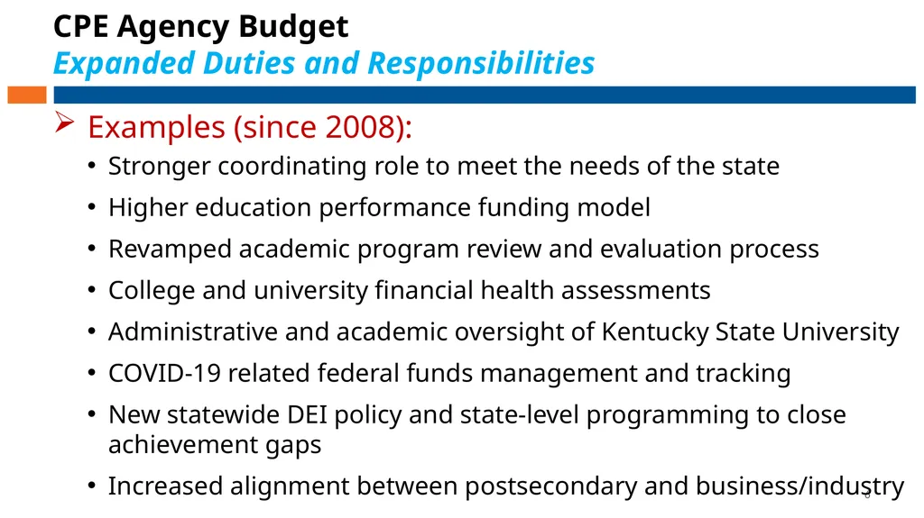 Council on Postsecondary Education Budget - slide 6 of 19