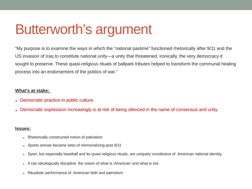 Sports, nationalism and patriotism Notes for COMM - slide 3 of 17