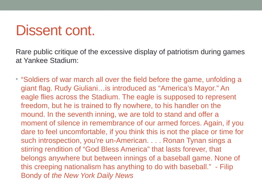 Sports, nationalism and patriotism Notes for COMM - slide 12 of 17