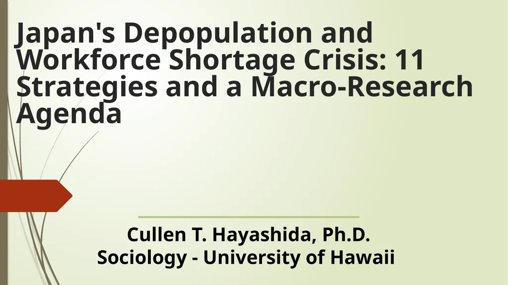 Japan's Depopulation and Workforce Shortage - slide 1 of 11