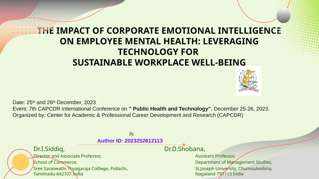 THE IMPACT OF CORPORATE EMOTIONAL INTELLIGENCE ON - slide 1 of 19