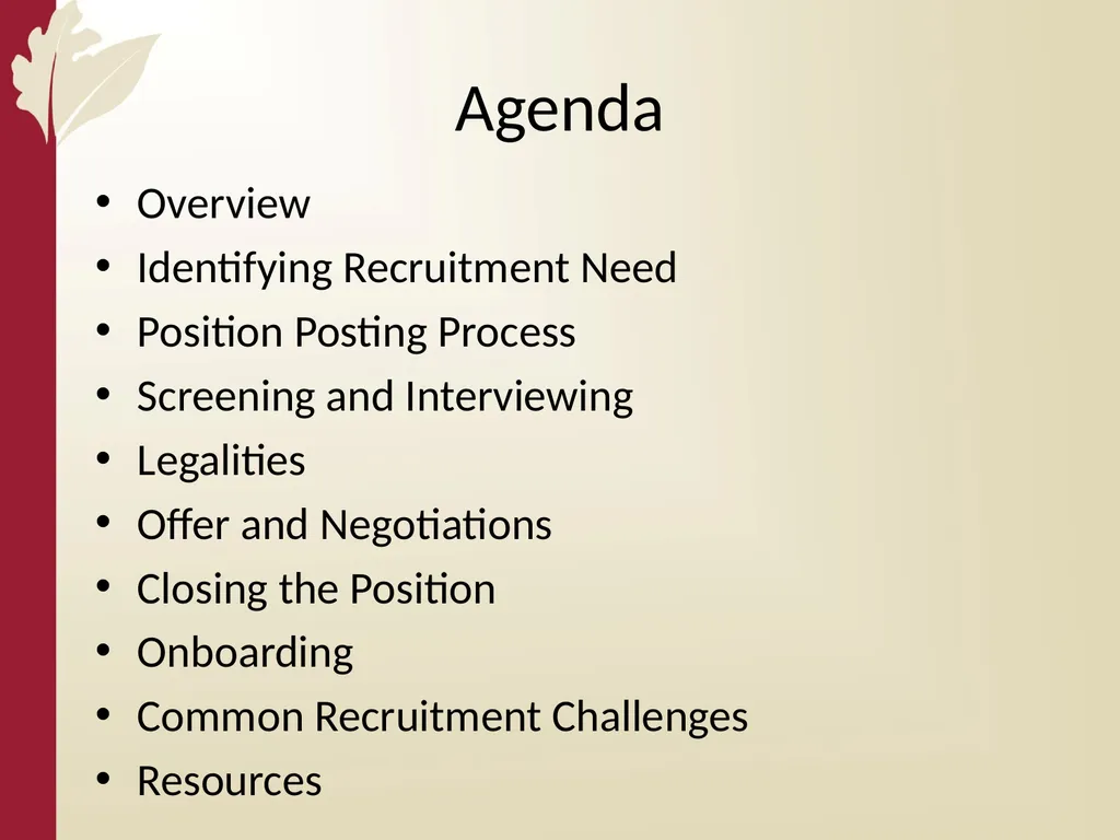 Recruitment 101 Cesar Mieses Agenda Overview - slide 2 of 64