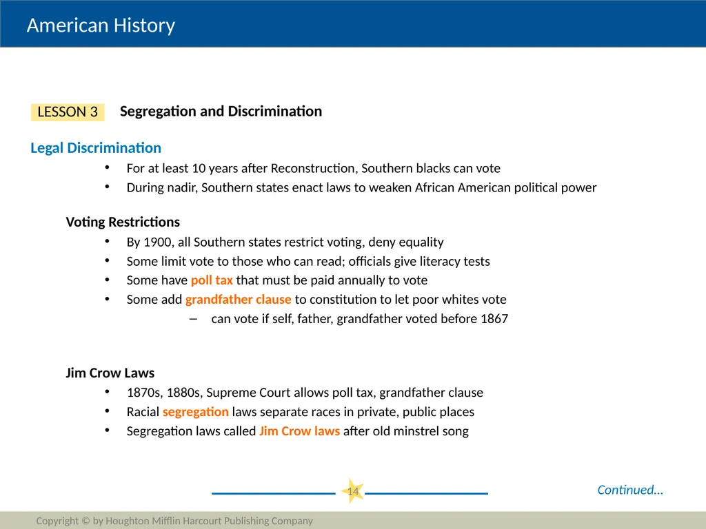 Progressivism Copyright © by Houghton Mifflin - slide 14 of 42