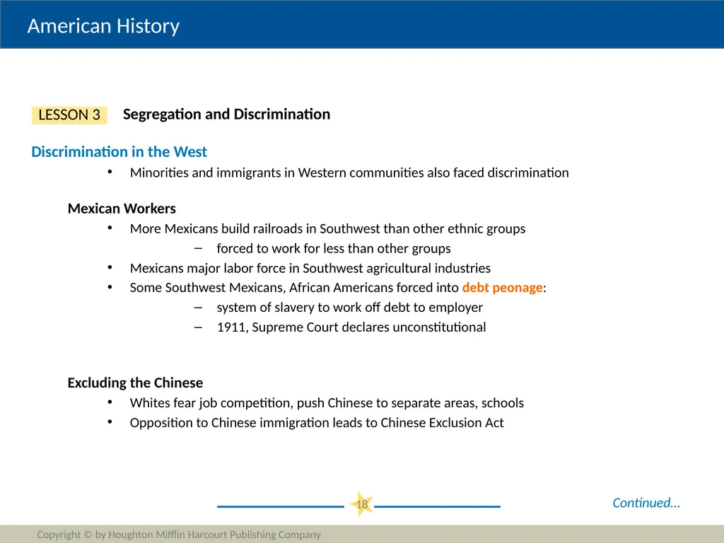 Progressivism Copyright © by Houghton Mifflin - slide 18 of 42