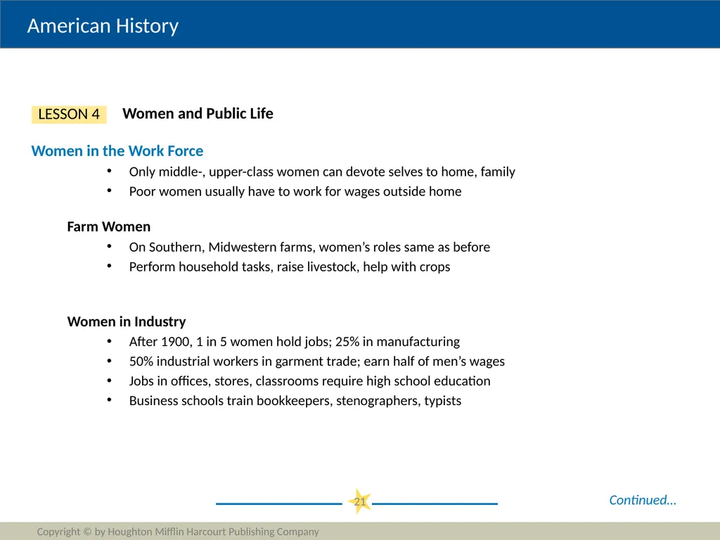 Progressivism Copyright © by Houghton Mifflin - slide 21 of 42