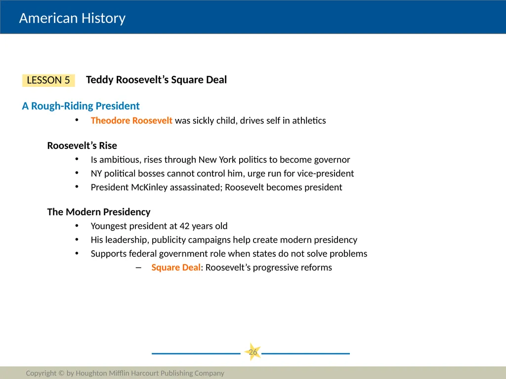 Progressivism Copyright © by Houghton Mifflin - slide 26 of 42