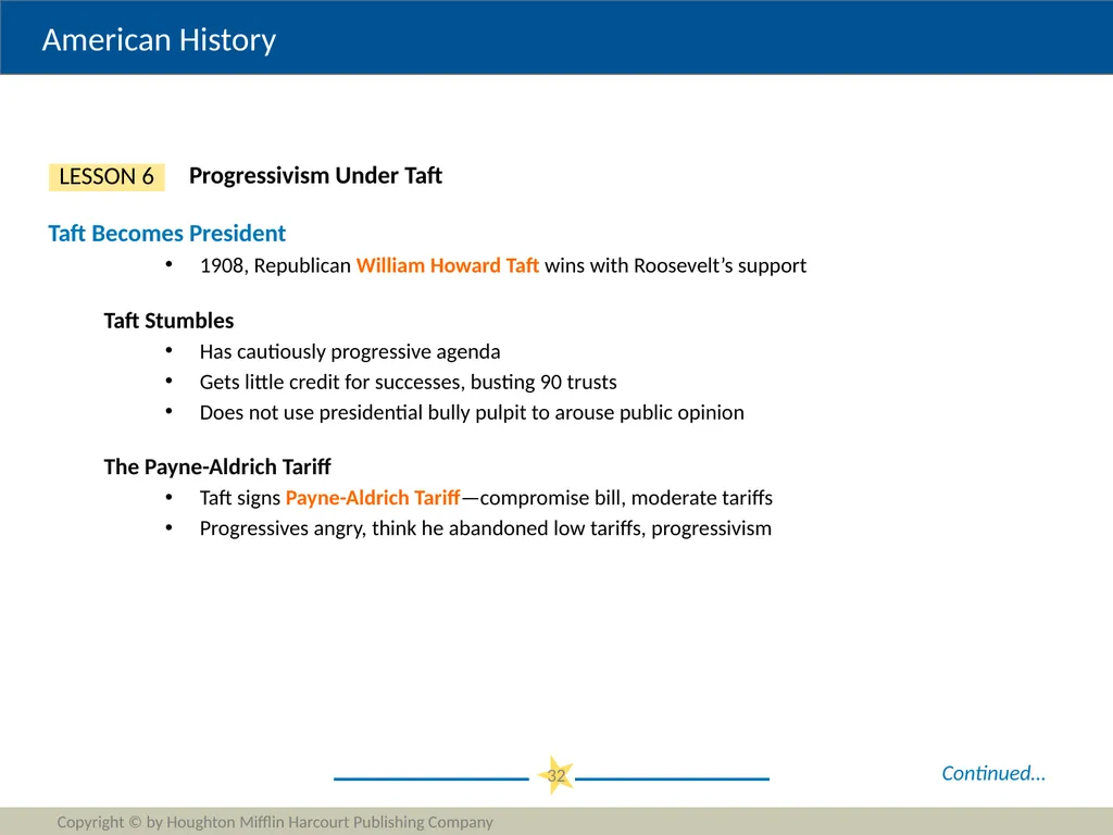 Progressivism Copyright © by Houghton Mifflin - slide 32 of 42