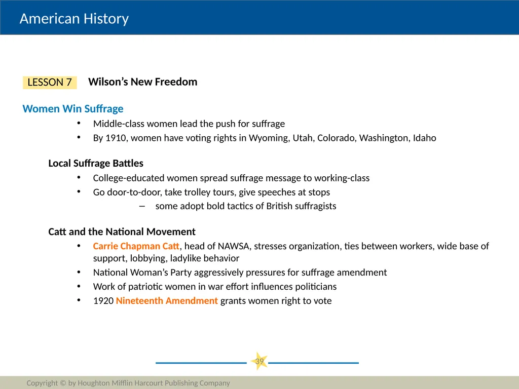 Progressivism Copyright © by Houghton Mifflin - slide 39 of 42