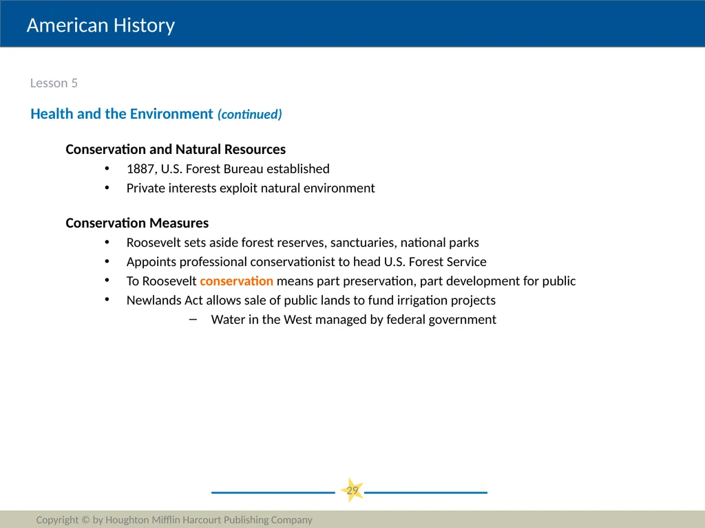 Progressivism Copyright © by Houghton Mifflin - slide 29 of 42