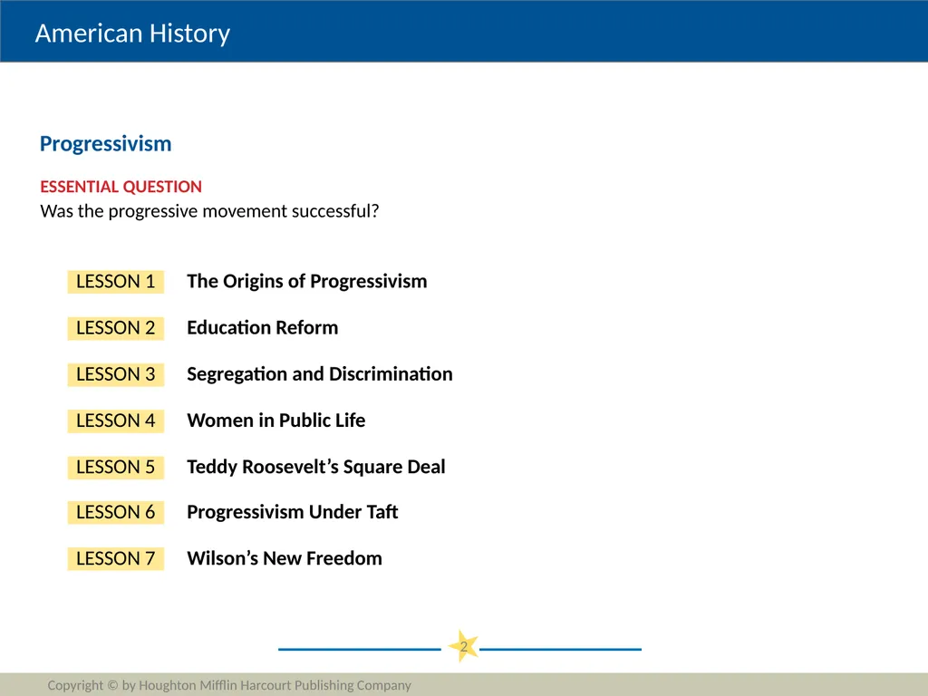 Progressivism Copyright © by Houghton Mifflin - slide 2 of 42