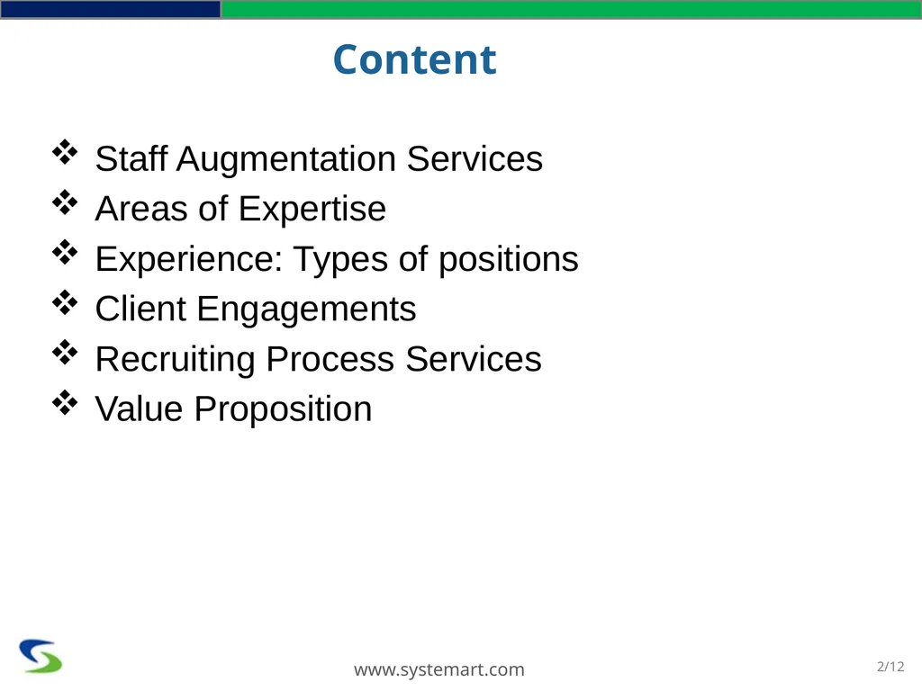 www.systemart.com SYSTEMART, LLC We Optimize. You - slide 2 of 12