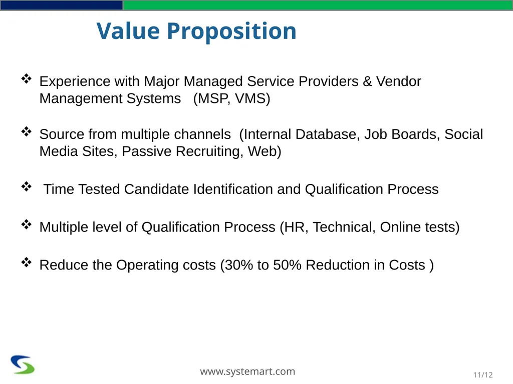 www.systemart.com SYSTEMART, LLC We Optimize. You - slide 11 of 12