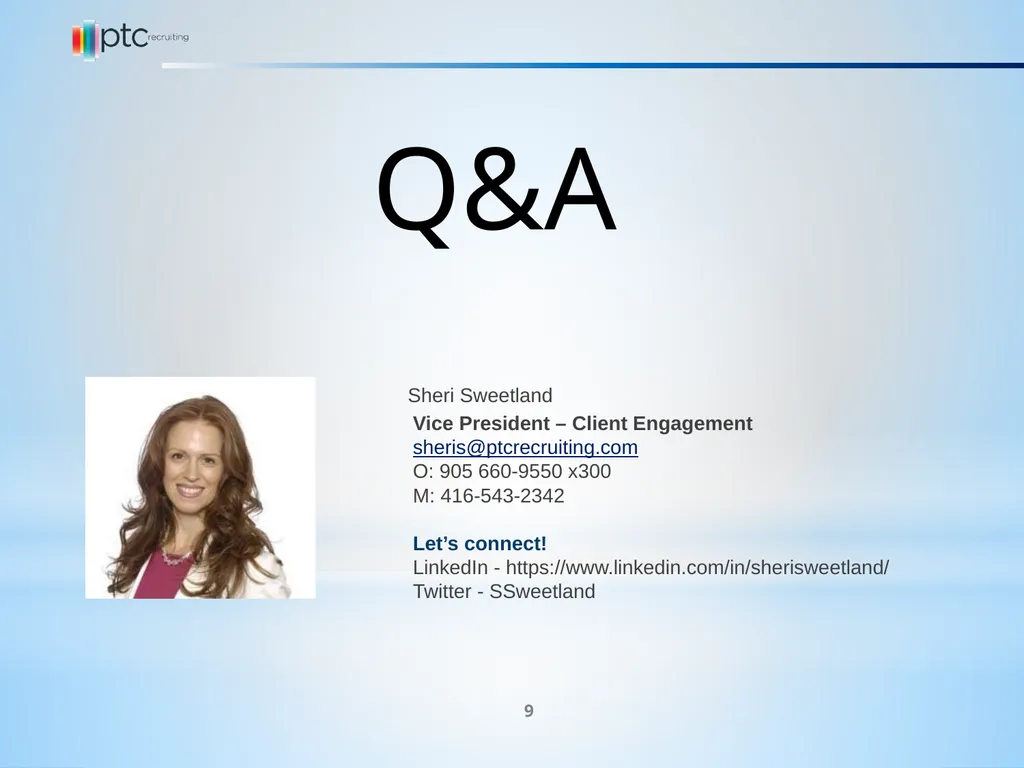 Establish an effective recruitment process for the - slide 9 of 9