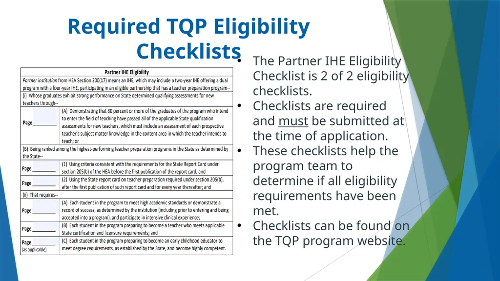 Teacher Quality Partnership (TQP) Grant Program ​ - slide 18 of 97