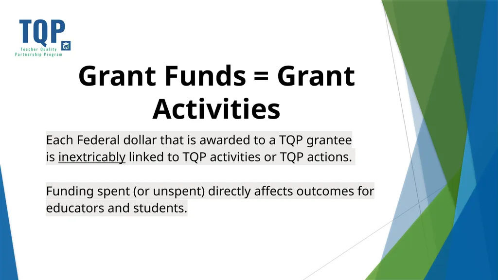 Teacher Quality Partnership (TQP) Grant Program ​ - slide 65 of 97